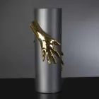 Vazo qeramike e mbyllur e gjatë e punuar me dorë në Itali - Monte Viadurini