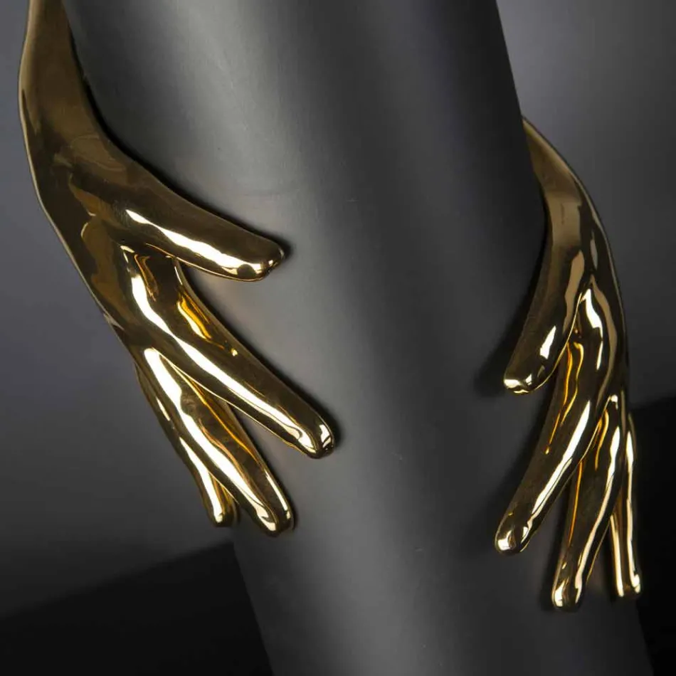 Vazo qeramike e mbyllur e gjatë e punuar me dorë në Itali - Monte Viadurini