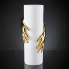 Vazo qeramike e mbyllur e gjatë e punuar me dorë në Itali - Monte Viadurini