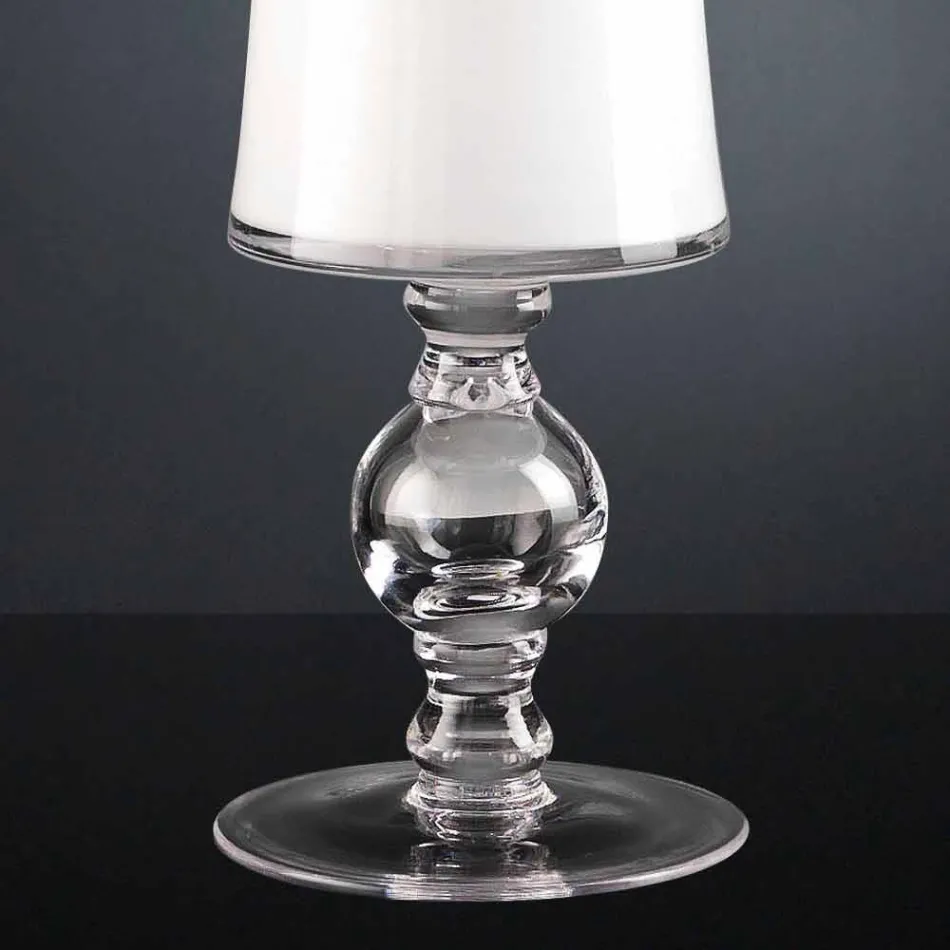 Vazo artizanale në xham të bardhë ose flori 24k prodhuar në Itali - Canberra Viadurini