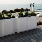 Vazo të Bardhë të Brendshme ose të Jashtme në Plastikë me 3 Madhësi - Gem nga Myyour Viadurini