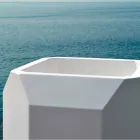 Vazo të Bardhë të Brendshme ose të Jashtme në Plastikë me 3 Madhësi - Gem nga Myyour Viadurini