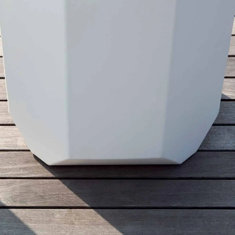 Vazo të Bardhë të Brendshme ose të Jashtme në Plastikë me 3 Madhësi - Gem nga Myyour Viadurini