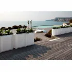 Vazo të Bardhë të Brendshme ose të Jashtme në Plastikë me 3 Madhësi - Gem nga Myyour Viadurini