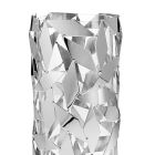 Vazo cilindrike në dekorime gjeometrike luksoze prej qelqi dhe metali të argjendtë - Torresi Viadurini