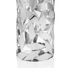 Vazo cilindrike në dekorime gjeometrike luksoze prej qelqi dhe metali të argjendtë - Torresi Viadurini