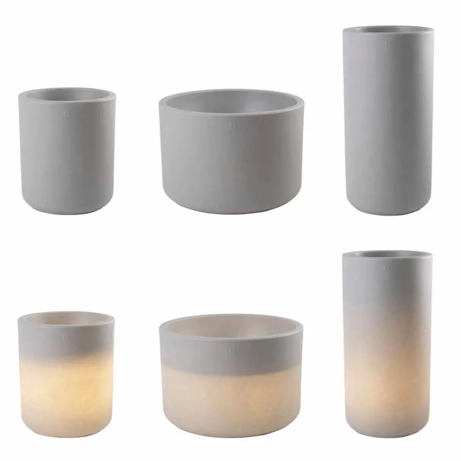 Vazo me ndriçim të kopshtit ose dizajn modern me ngjyra të dhomës së ndenjes - Cilindrostar Viadurini