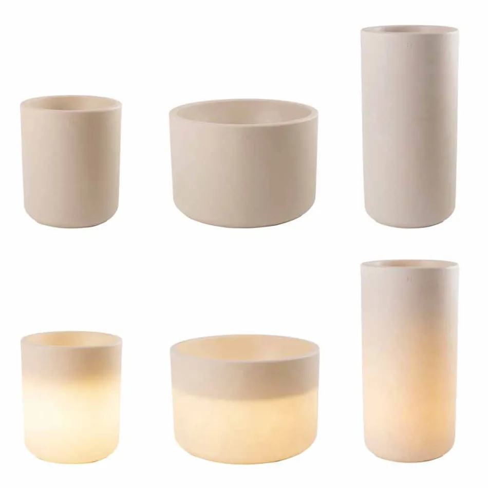 Vazo me ndriçim të kopshtit ose dizajn modern me ngjyra të dhomës së ndenjes - Cilindrostar Viadurini