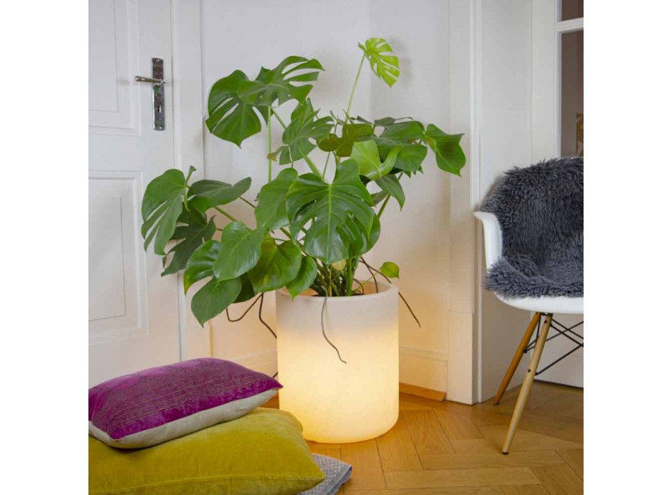 Vazo me ndriçim të kopshtit ose dizajn modern me ngjyra të dhomës së ndenjes - Cilindrostar Viadurini