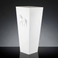 Vazë kubike e bardhë Cody, dizajn modern, i punuar me dorë nga artizanët italianë