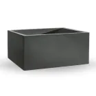 Vazo polietileni me ngjyra drejtkëndëshe për natyrë e prodhuar në Itali - gri Viadurini