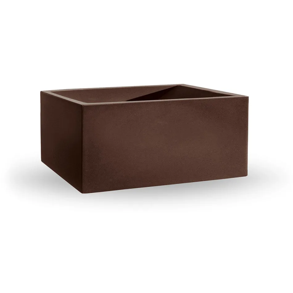 Vazo polietileni me ngjyra drejtkëndëshe për natyrë e prodhuar në Itali - gri Viadurini