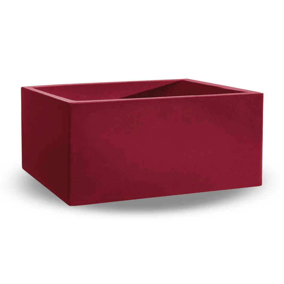 Vazo polietileni me ngjyra drejtkëndëshe për natyrë e prodhuar në Itali - gri Viadurini