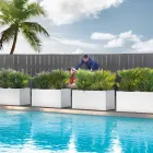 Vazo polietileni me ngjyra drejtkëndëshe për natyrë e prodhuar në Itali - gri Viadurini