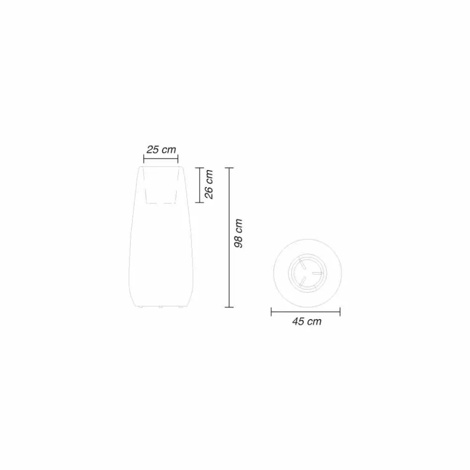 Vazo e Brendshme ose e Jashtme, Mbjellëse Plastike 3 Dimensionet - Pandora nga Myyour Viadurini