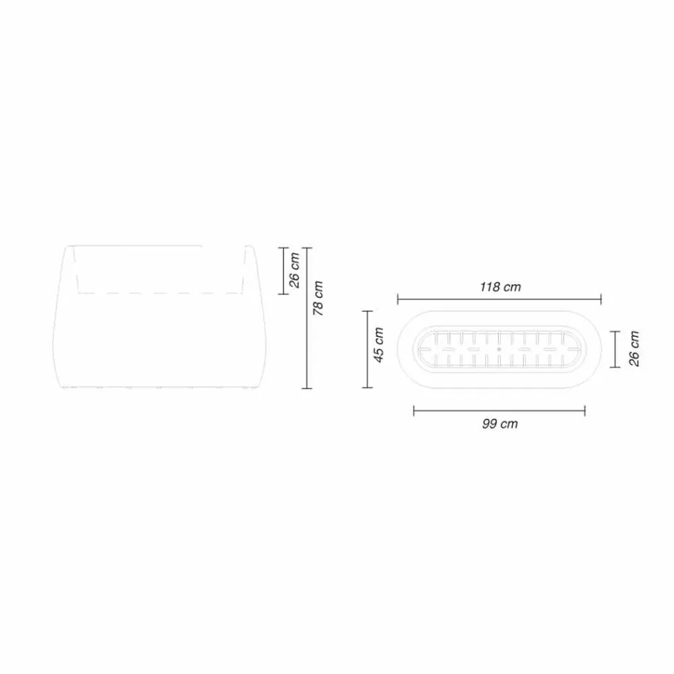 Vazo e Brendshme ose e Jashtme, Mbjellëse Plastike 3 Dimensionet - Pandora nga Myyour Viadurini