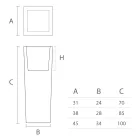 Vazo e jashtme katrore me polietileni me ngjyra Prodhuar në Itali - Marilard Viadurini