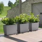 Vazo e jashtme drejtkëndore në polietileni Prodhuar në Itali - Albarone Viadurini