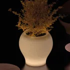 Vazo Kopshti e Ndriçuar prej Polietileni Alabaster, Prodhuar në Itali - Lotus Viadurini