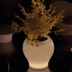Vazo Kopshti e Ndriçuar prej Polietileni Alabaster, Prodhuar në Itali - Lotus Viadurini