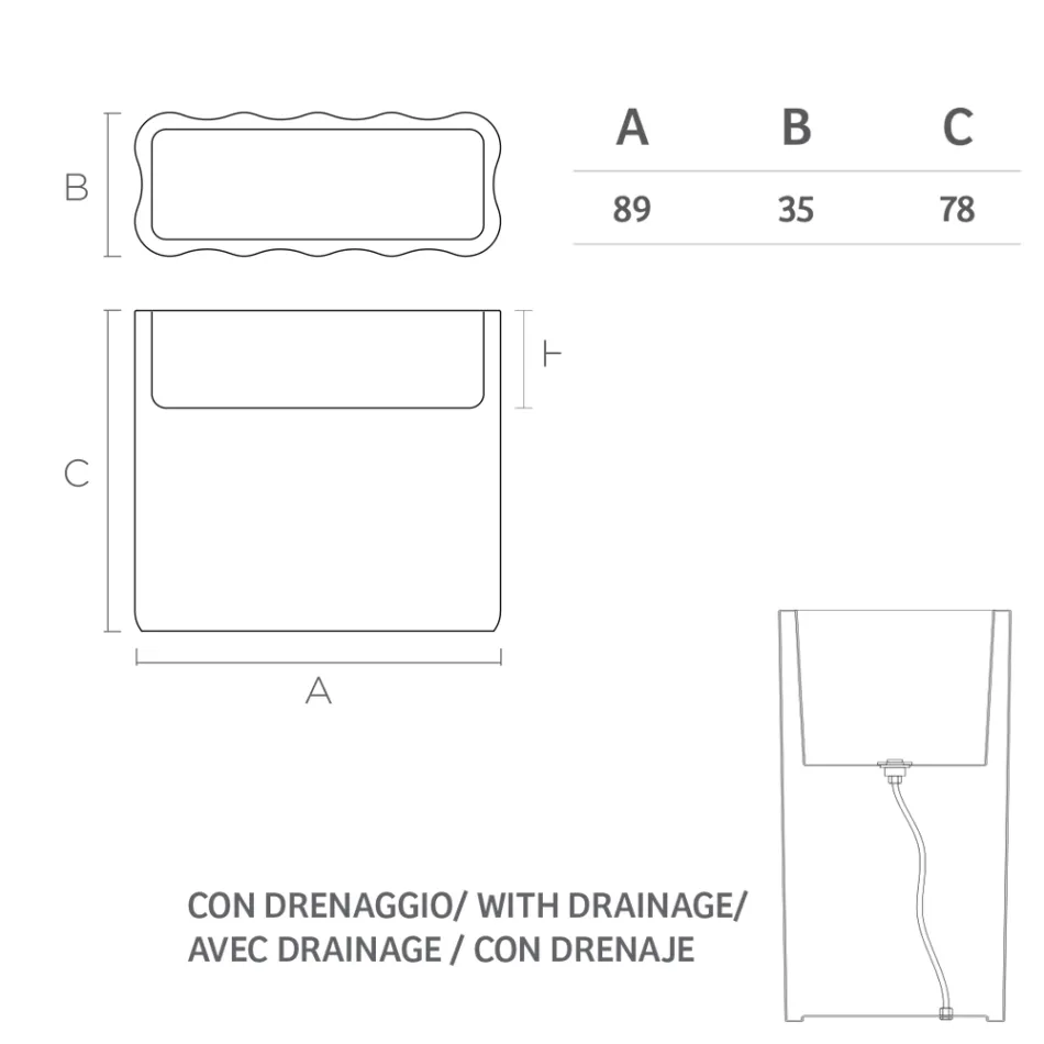 Tenxhere e ndritshme e kopshtit në polietileni të bardhë Prodhuar në Itali - Crizia Viadurini