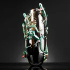 Vazo shtëpie e punuar me dorë në xham me ngjyra me Geckos prodhuar në Itali - Geco Viadurini