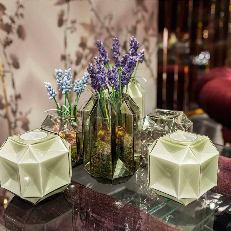 Vazo shtëpie në xham të lëmuar të punuar me dorë në Itali - Tufë Viadurini