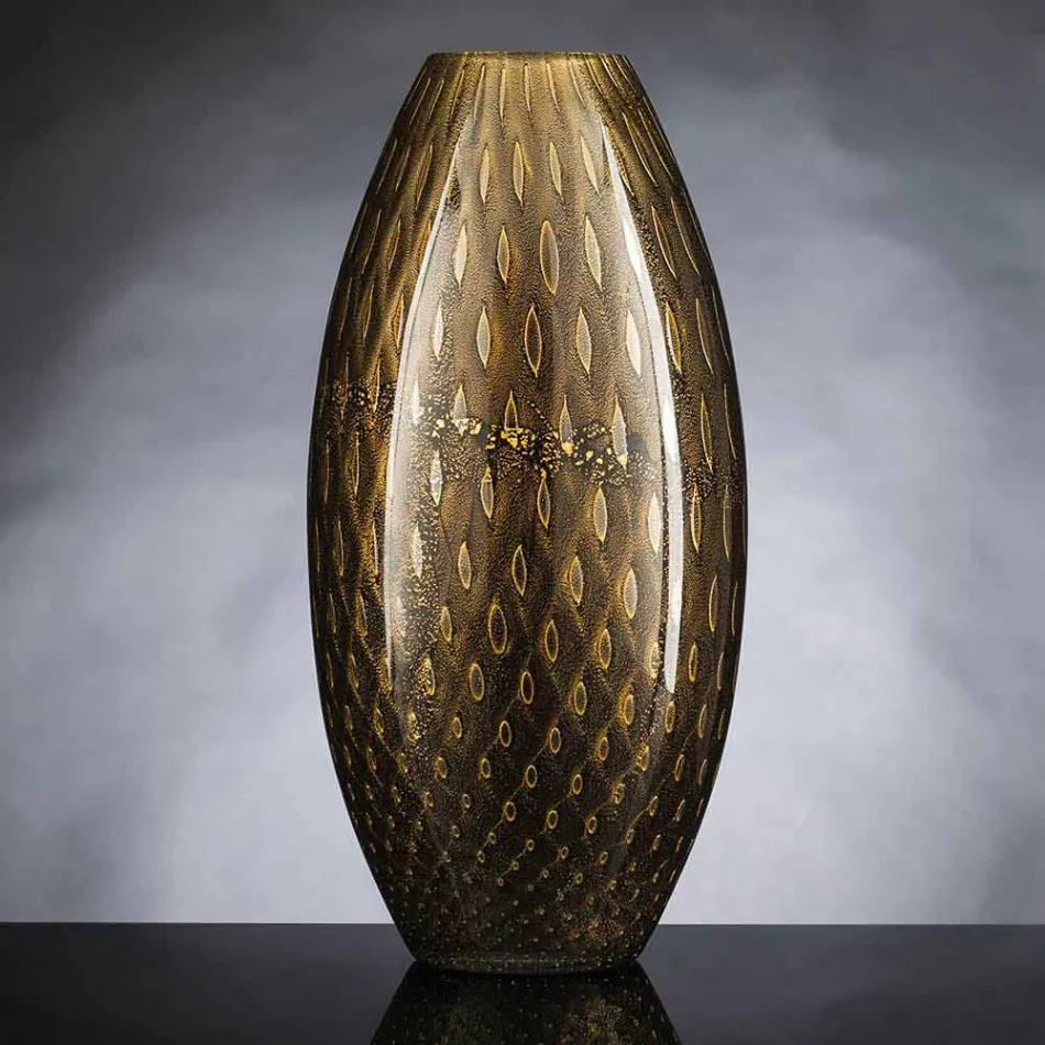 Vazo shtëpie në xham me ngjyra Murano me ngjyra prodhuar në Itali - Asper Viadurini