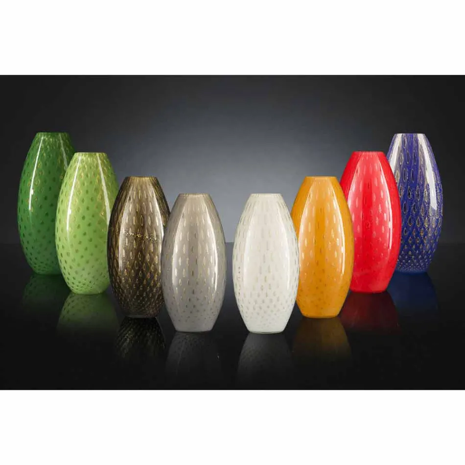 Vazo shtëpie në xham me ngjyra Murano me ngjyra prodhuar në Itali - Asper Viadurini