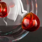 Vazo e Brendshme e Rrumbullakët në Xham të Lulëzuar Murano Prodhuar në Itali - Astore Viadurini