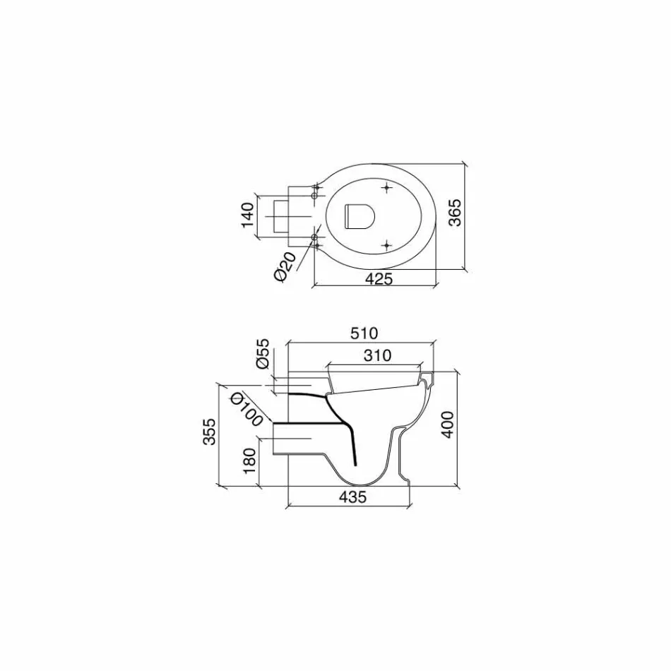 Dizajn klasik i vazo me dysheme përsëri në mur në Made në Itali Qeramike - Marwa Viadurini