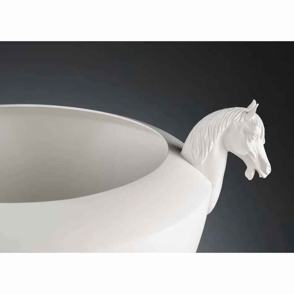 Vazo Dekorative e punuar me dorë në Qeramikë të Bardhë ose Ari 24k Prodhuar në Itali - Jakcy Viadurini