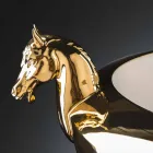 Vazo Dekorative e punuar me dorë në Qeramikë të Bardhë ose Ari 24k Prodhuar në Itali - Jakcy Viadurini