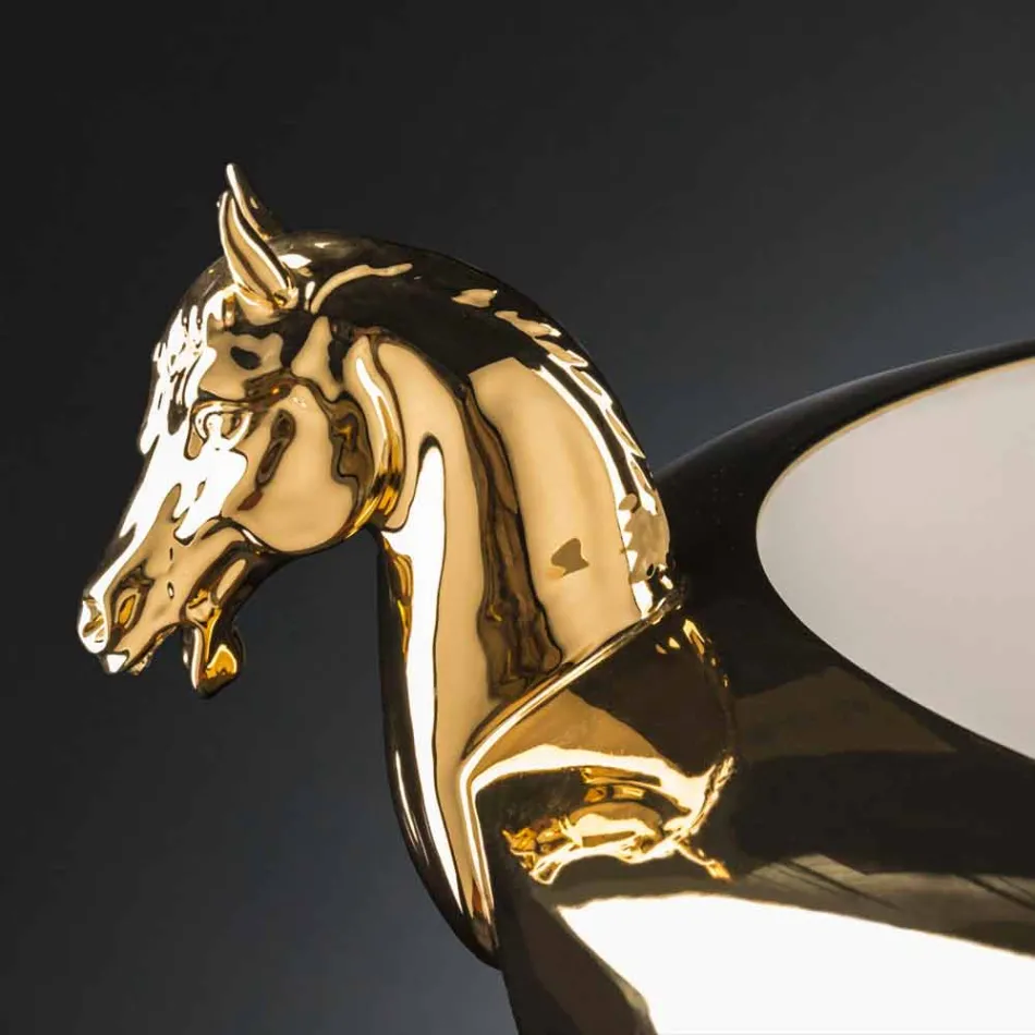 Vazo Dekorative e punuar me dorë në Qeramikë të Bardhë ose Ari 24k Prodhuar në Itali - Jakcy Viadurini