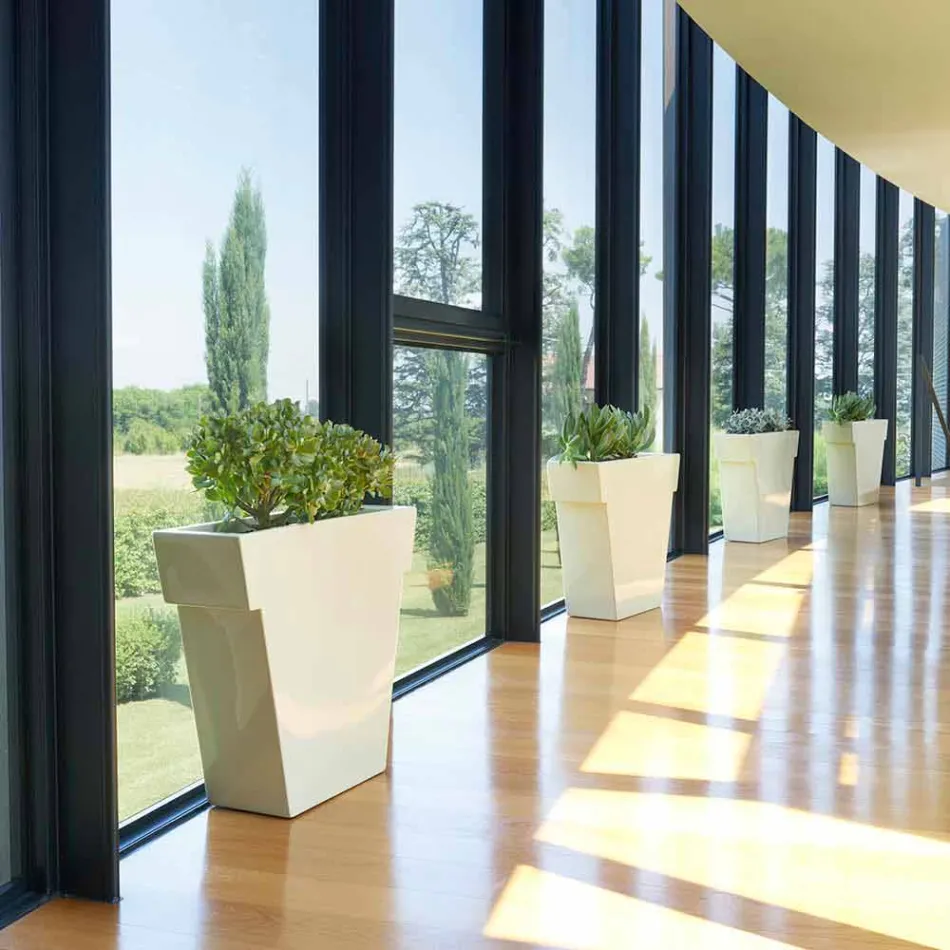 Vazo dekorative me ngjyra Slide Vazo moderne polietileni e prodhuar në Itali Viadurini