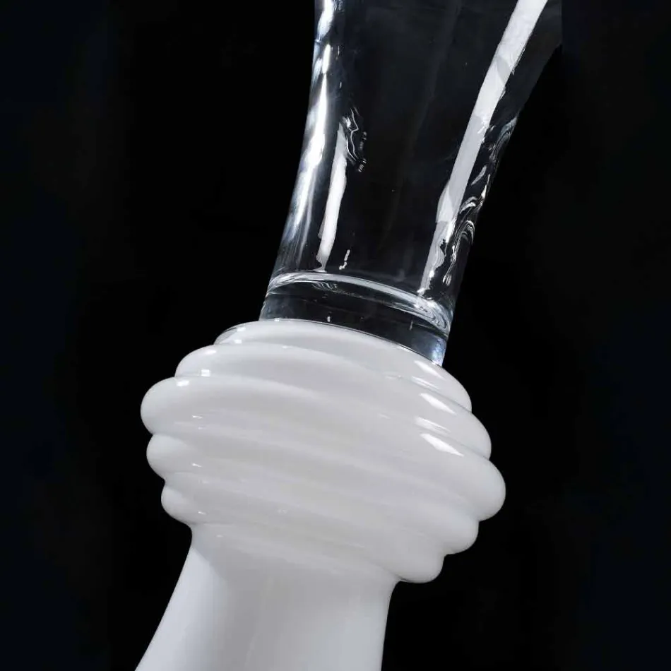 Vazo xhami dekorative shtëpie me bazë të bardhë prodhuar në Itali - Catia Viadurini