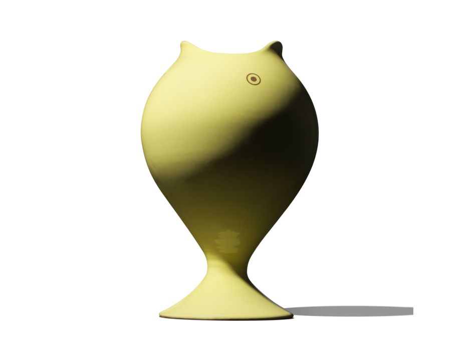 Vazo e Dizajnit Dekorativ në formën e një Peshku Mbret në Qeramikë Bërë në Itali - Rey Viadurini