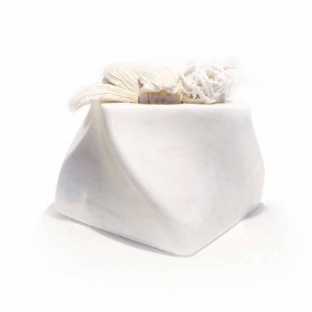 Vazo me Dizajn Dekorativ në Bardiglio ose Mermer Carrara Prodhuar në Itali - Prisma Viadurini