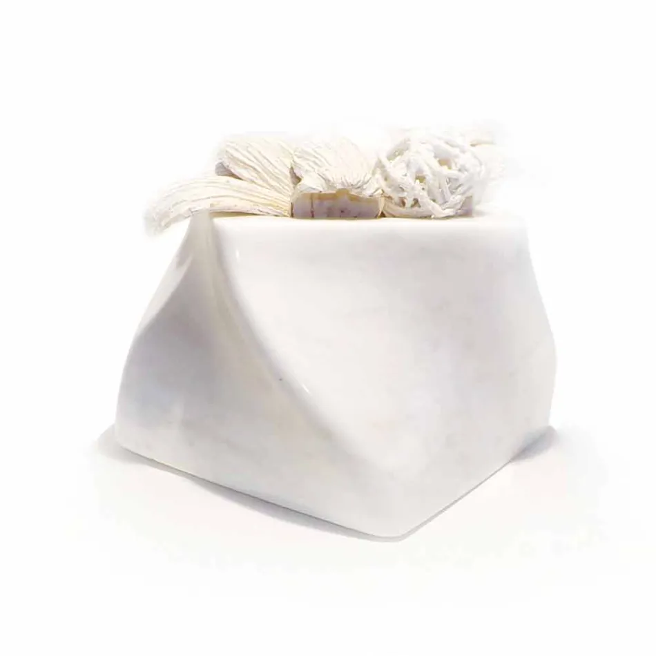 Vazo me Dizajn Dekorativ në Bardiglio ose Mermer Carrara Prodhuar në Itali - Prisma Viadurini