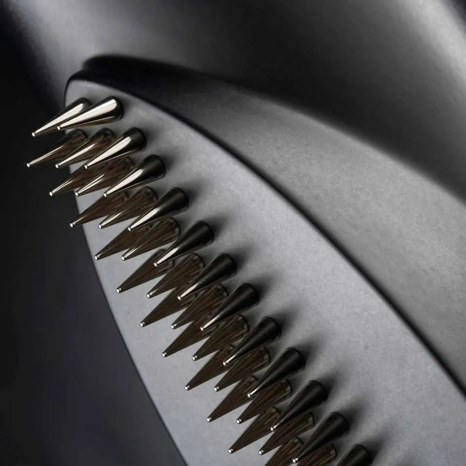 Vazo dekorative me punime te zeze qeramike Matt Black ne Itali - Medine Viadurini