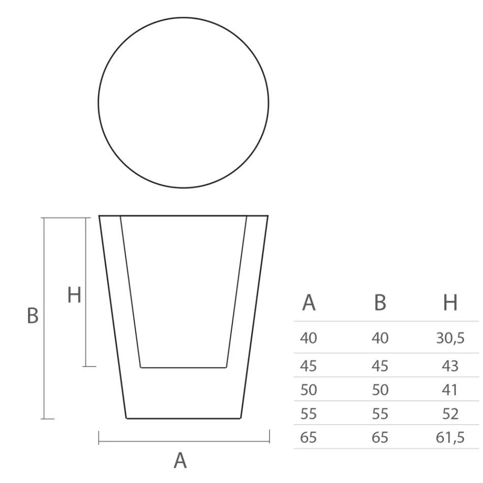 Vazo dekorative polietileni me ngjyrë të rrumbullakët Prodhuar në Itali - Mengo Viadurini