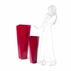 Vazo dekorative polietileni me dizajn katror prodhuar në Itali - Bonina Viadurini