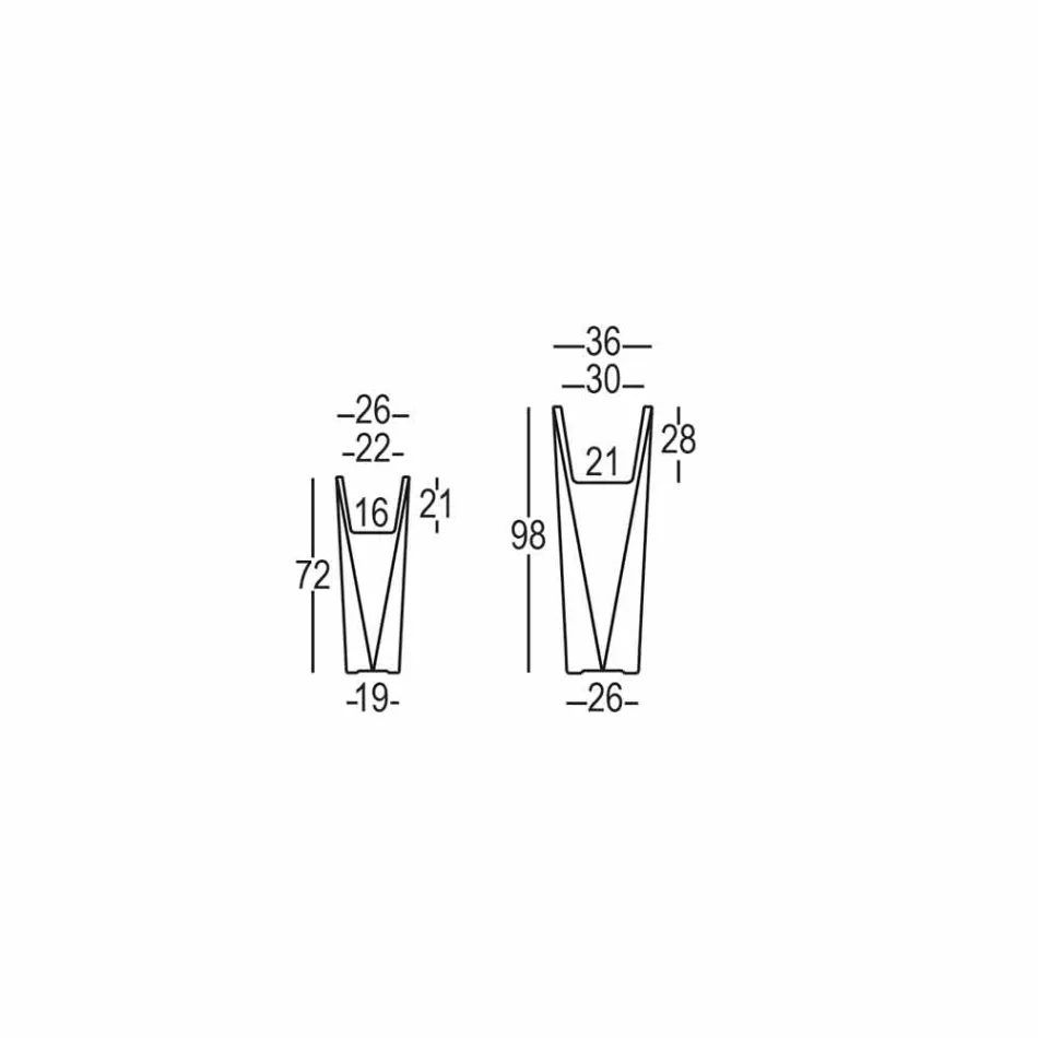 Vazo dekorative polietileni me dizajn katror prodhuar në Itali - Bonina Viadurini