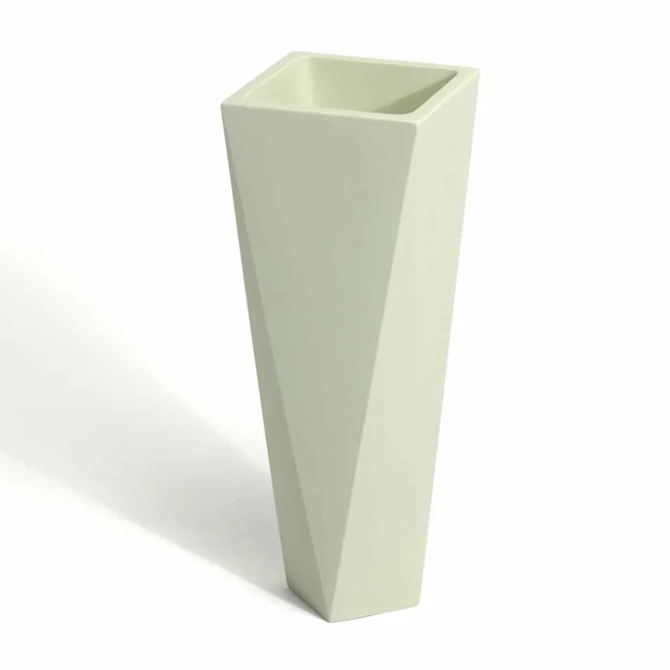 Vazo dekorative polietileni me dizajn katror prodhuar në Itali - Bonina Viadurini