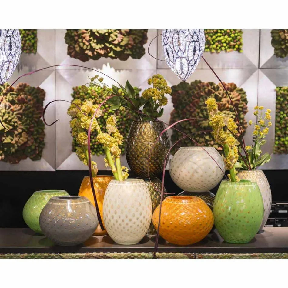 Vazo dekorative në xham me ngjyra Murano me ngjyra prodhuar në Itali - Barletta Viadurini