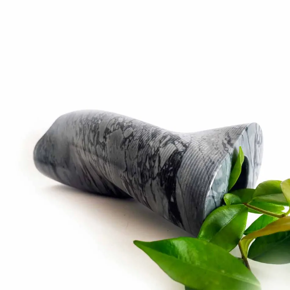 Vazo Moderne Dekorative në Mermer Bardiglio Fiorito Prodhuar në Itali - Dido Viadurini