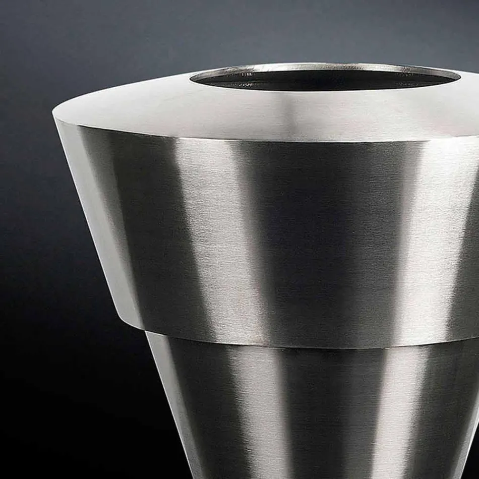 Vazo dekorative shtëpie në çelik saten prodhuar në Itali - Gardeno Viadurini