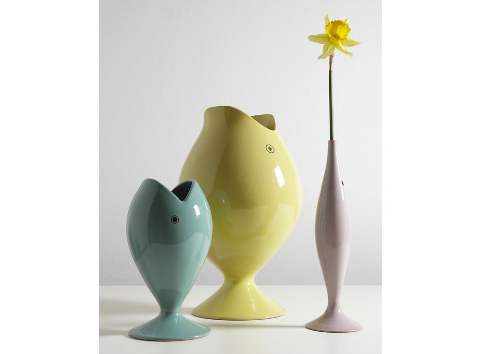 Vazo lulesh dekorative të bëra me dorë në qeramikë të prodhuar në Itali - Dina Viadurini