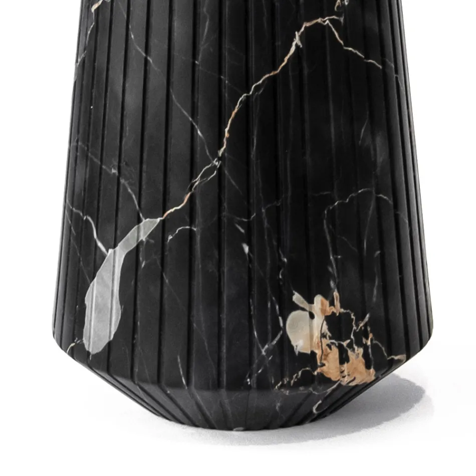 Vazo me Mermer të Bardhë Carrara ose Dizajn me vija Portoro të Zi - Kajro Viadurini