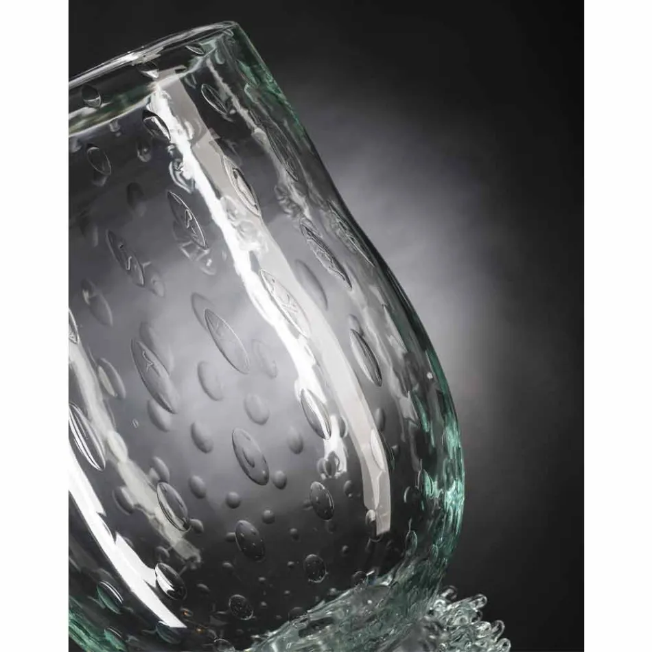 Vazo elegante e brendshme në xham me lulëzim Murano prodhuar në Itali - Koperniku Viadurini